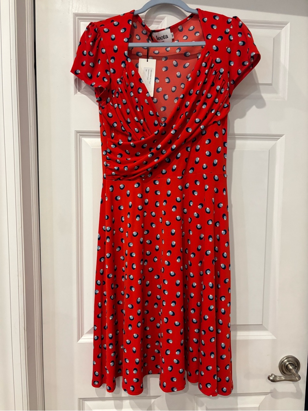 Leota Red Polka Dot Midi Dress
